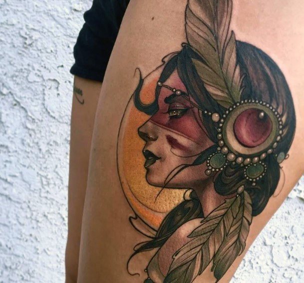 Ornate Tattoos For Females Native American