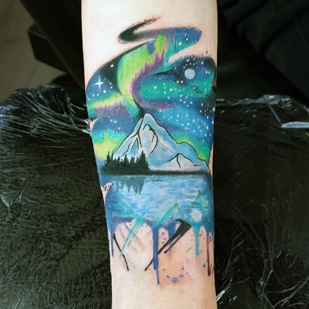 Ornate Tattoos For Females Northern Lights