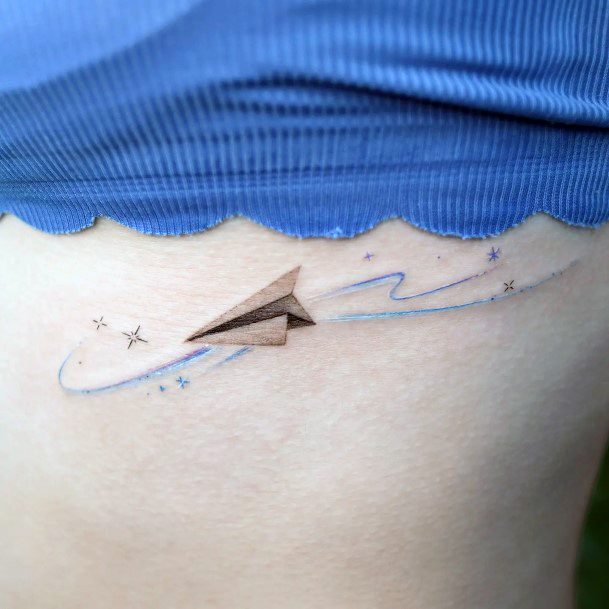 Ornate Tattoos For Females Paper Airplane