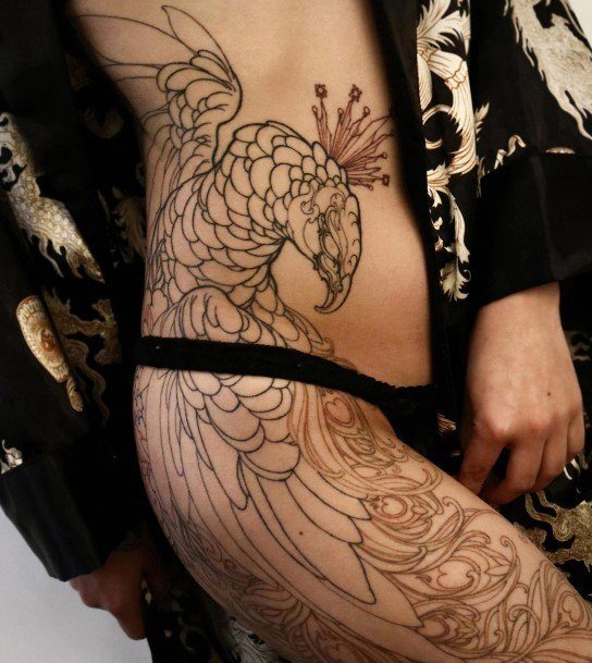 Ornate Tattoos For Females Peacock