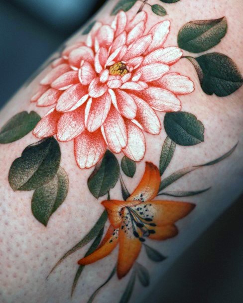 Ornate Tattoos For Females Pink