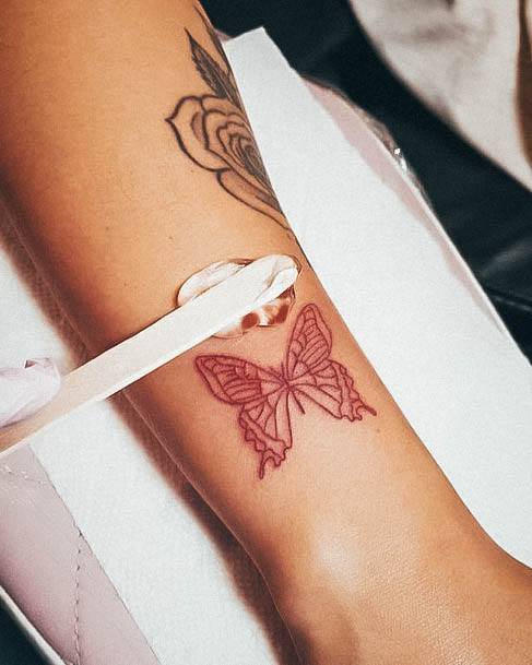 Ornate Tattoos For Females Red Ink