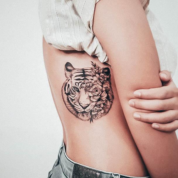 Ornate Tattoos For Females Rib