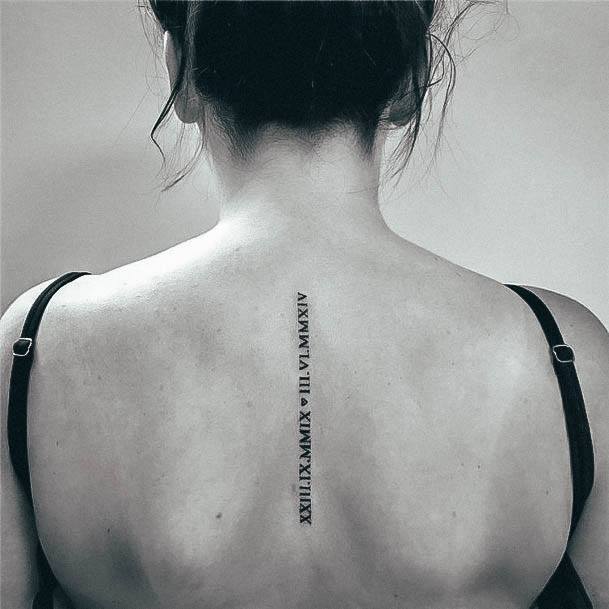roman numeral spine tattoos
