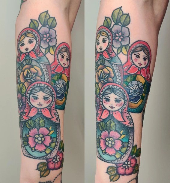 Ornate Tattoos For Females Russian Nesting Doll Matryoshka