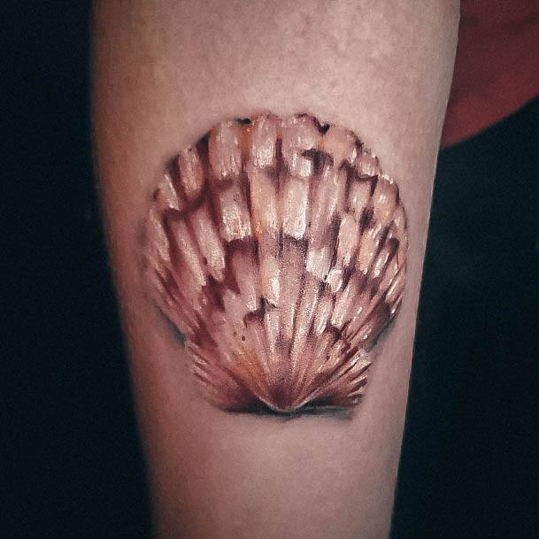 Ornate Tattoos For Females Seashell