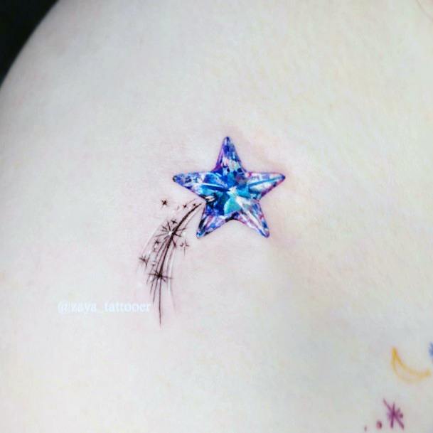 Ornate Tattoos For Females Shooting Star