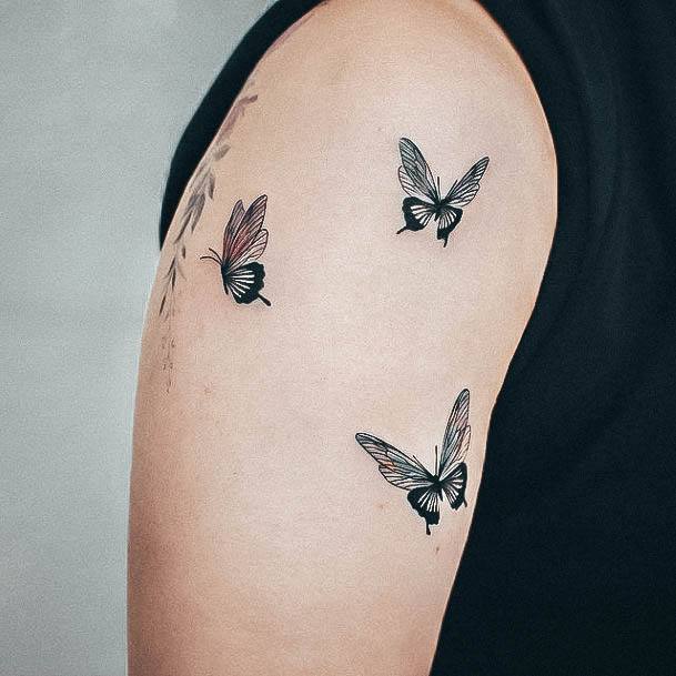 Ornate Tattoos For Females Small Butterfly