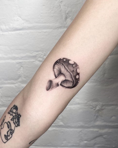 Ornate Tattoos For Females Small Mushroom