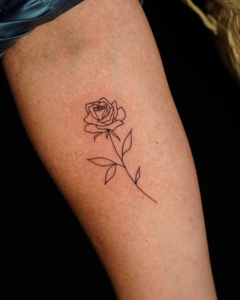 Ornate Tattoos For Females Small Rose