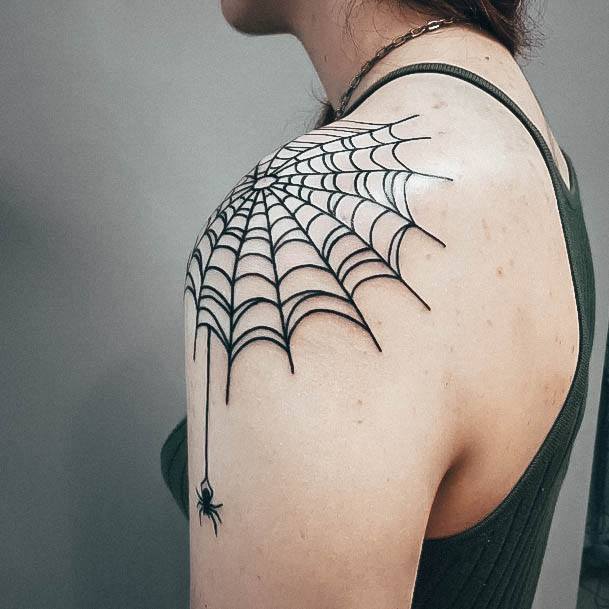 Ornate Tattoos For Females Spider