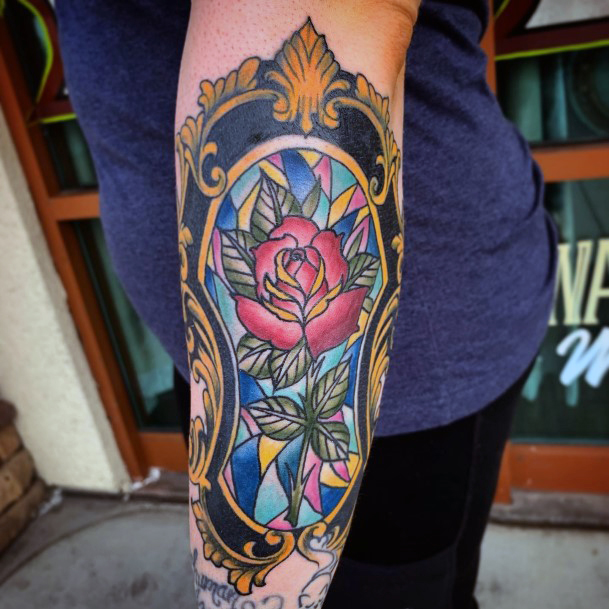 Ornate Tattoos For Females Stained Glass