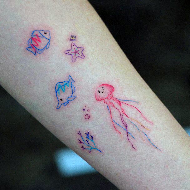 Ornate Tattoos For Females Starfish