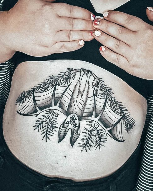 Ornate Tattoos For Females Stomach