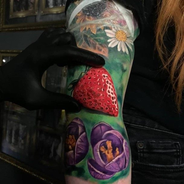 Ornate Tattoos For Females Strawberry