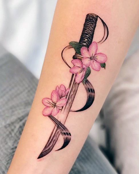 Ornate Tattoos For Females Sword