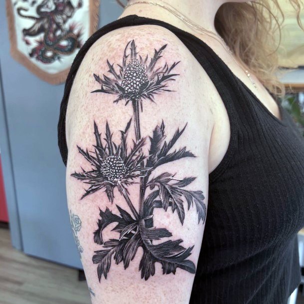 Ornate Tattoos For Females Thistle