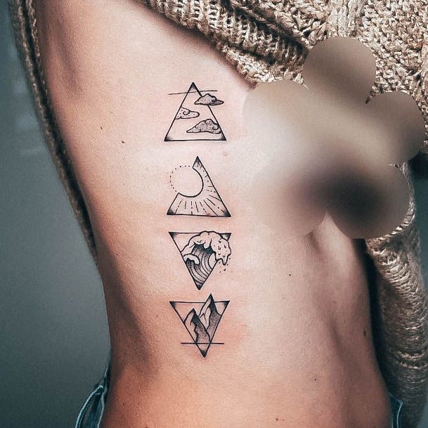 Ornate Tattoos For Females Triangle