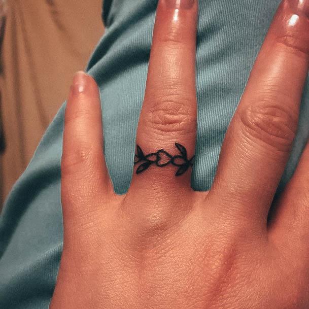 Ornate Tattoos For Females Wedding Ring