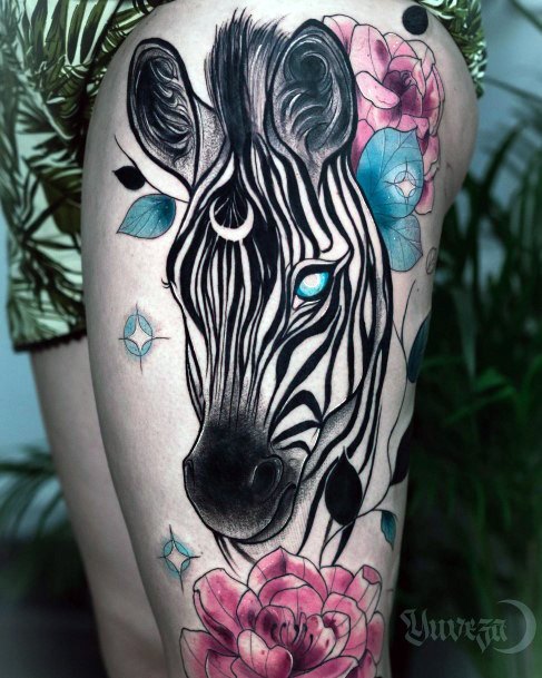 Ornate Tattoos For Females Zebra