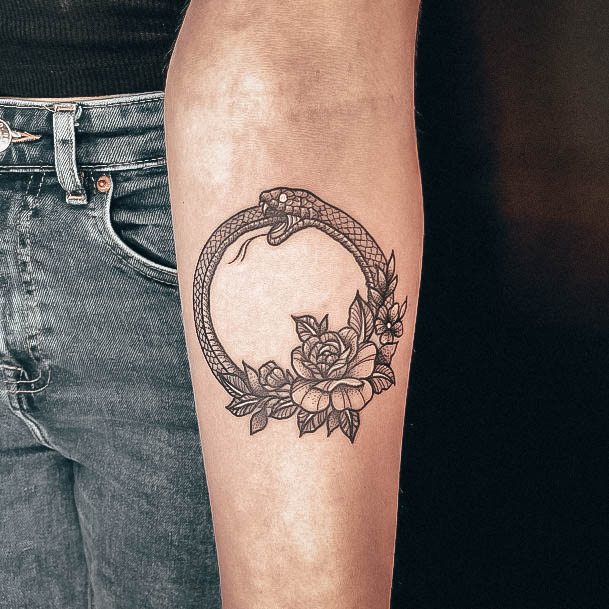 Ouroboros Tattoos For Girls