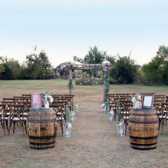 Outdoor Ceremony Simple White Lanterns Country Wedding Ideas