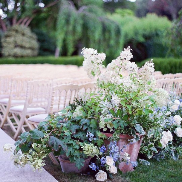 Outdoor Sitting Area Decor Hydrangea Wedding Flowers