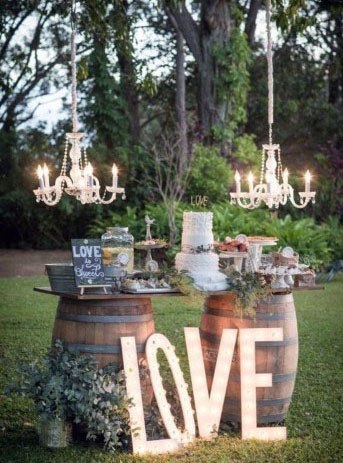 Outdoor Wedding Cake Bar Inspiration Ideas