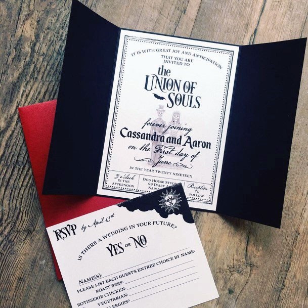 Outstanding Black Red And White Wedding Invitation Halloween Ideas