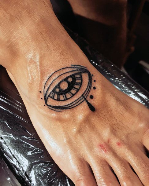 Oval Eye Tattoo For Women On Hands