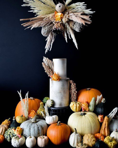 Overflow Of Pumpkins Fall Wedding Cakes Women