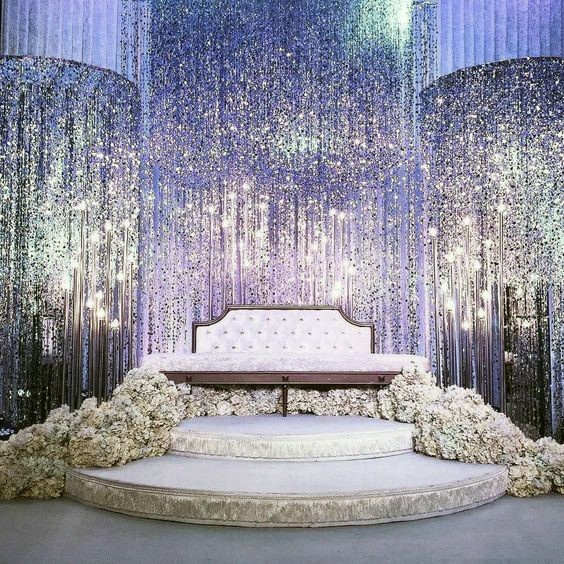 Overflowing Diamonds Wedding Stage Decorations