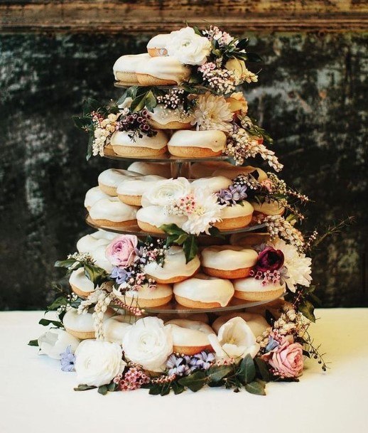 Overflowing Donuts Wedding Cake