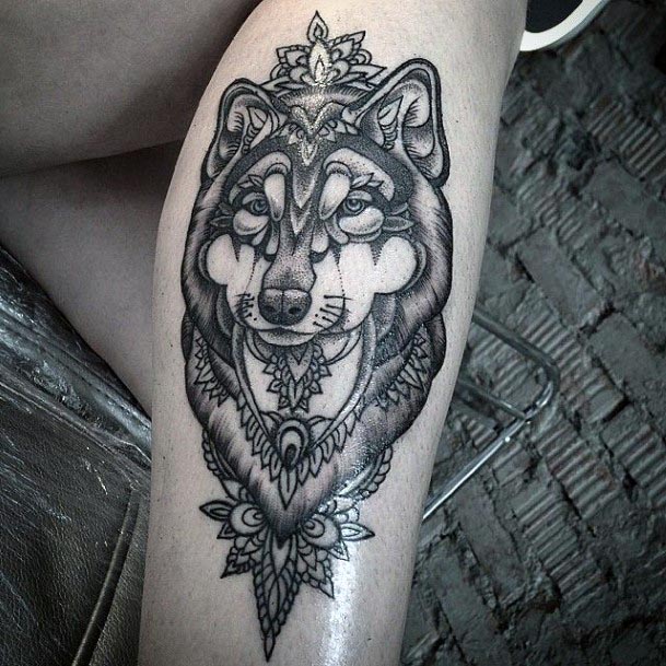 Oversized Wolf Tattoo Womens Forearms