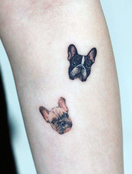 Pair Of Dogs Tattoo Womens Hands