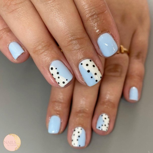 Pale Blue Nails For Girls