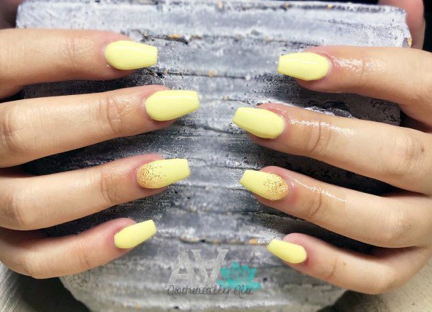 Pale Yellow Ballerina Nails For Women