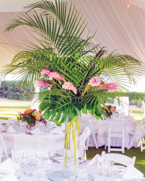 Palm Tree And Summer Flowers Wedding