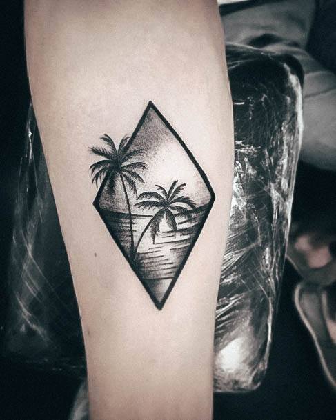 Palm Tree Female Tattoo Designs