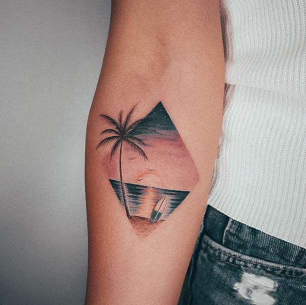 Palm Tree Womens Tattoo Designs