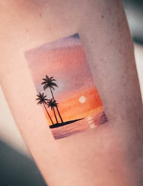 Palm Tree Womens Tattoos