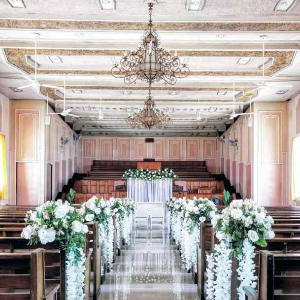 Panelled Ceiling Church Wedding Decorations