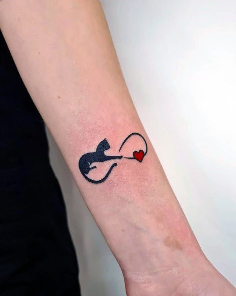 Panther And Heart Infinity Tattoo For Women