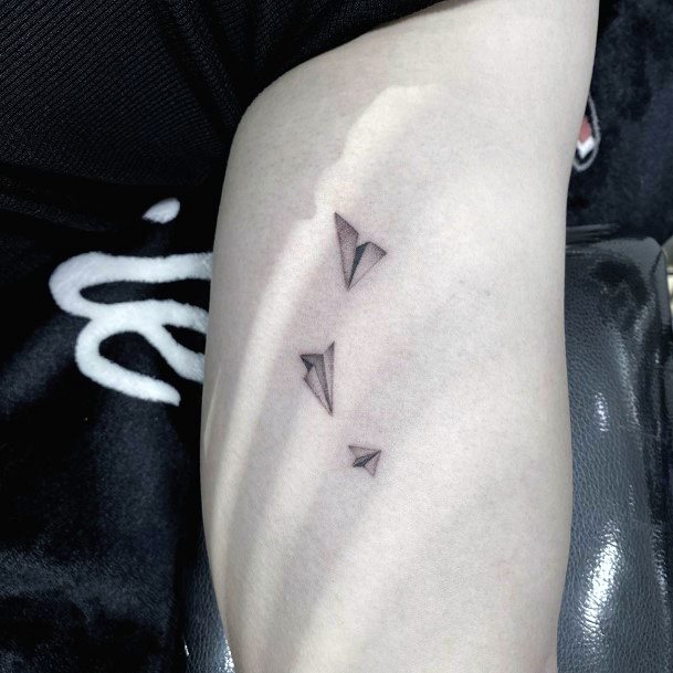 Paper Airplane Female Tattoo Designs