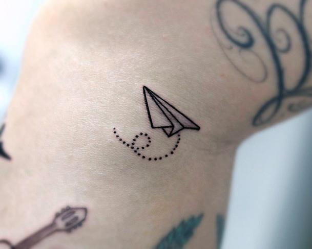 Paper Airplane Tattoo For Ladies