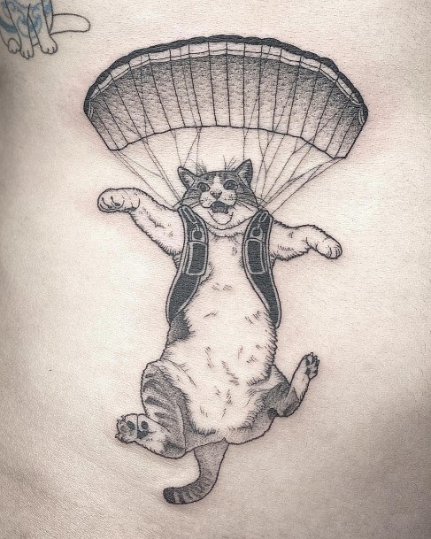 Parachute Skydiving Female Tattoo Designs