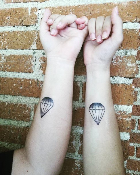 Parachute Skydiving Girls Tattoo Ideas