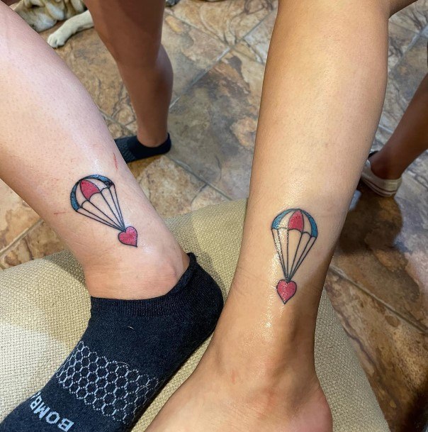 Parachute Skydiving Tattoo Design Inspiration For Women