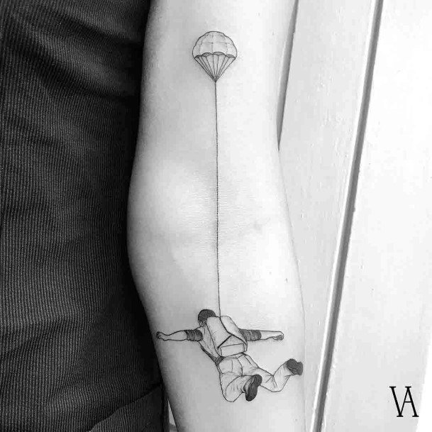 Parachute Skydiving Womens Tattoo Designs