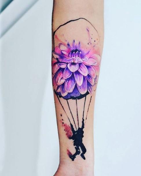 Parachute Skydiving Womens Tattoo Ideas